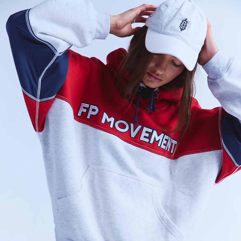 NWT FP MOVEMENT COLORBLOCK LOGO HOODIE - Picture 2 of 16
